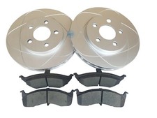 Front Slotted Disc Brake Rotors & Pads for Dodge Caravan, Grand Caravan 96-00