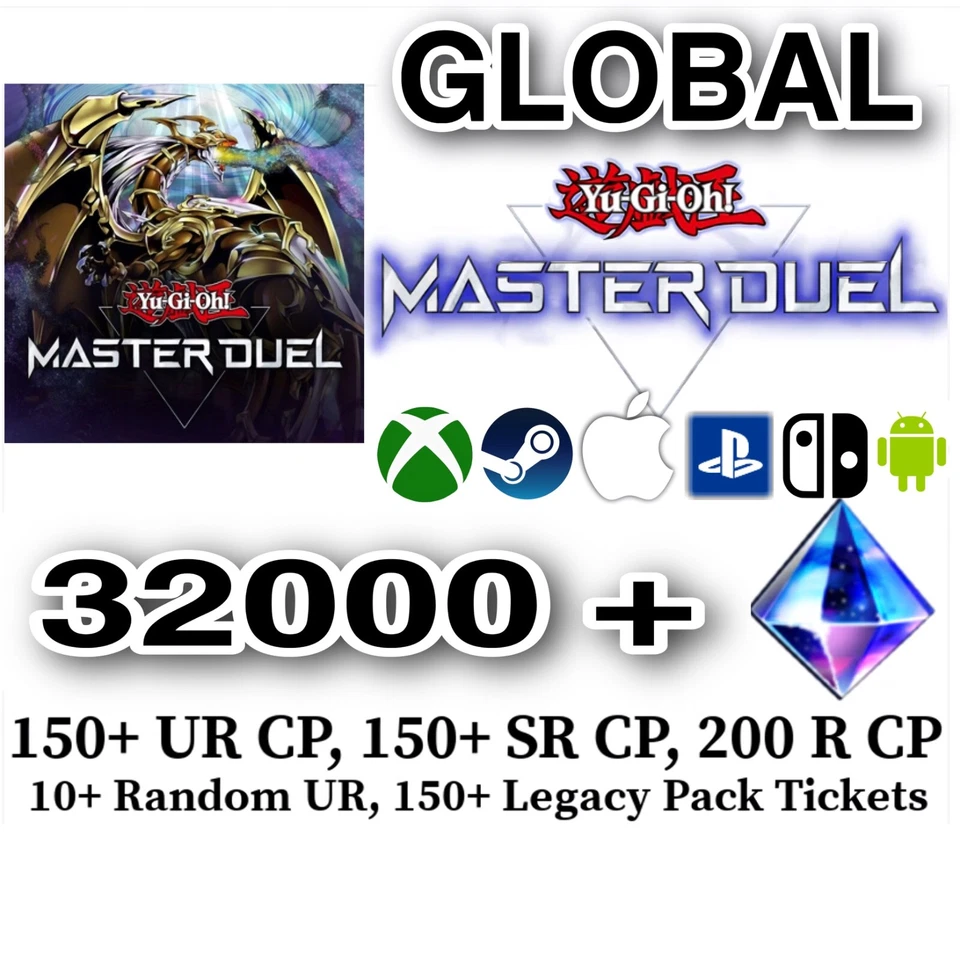 Yu Gi Oh Master Duel Global 32000k+ Gems 💎 - Image 1 of 1