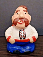 Vintage Soviet plaster figurines of a Kozak smoker from the USSR