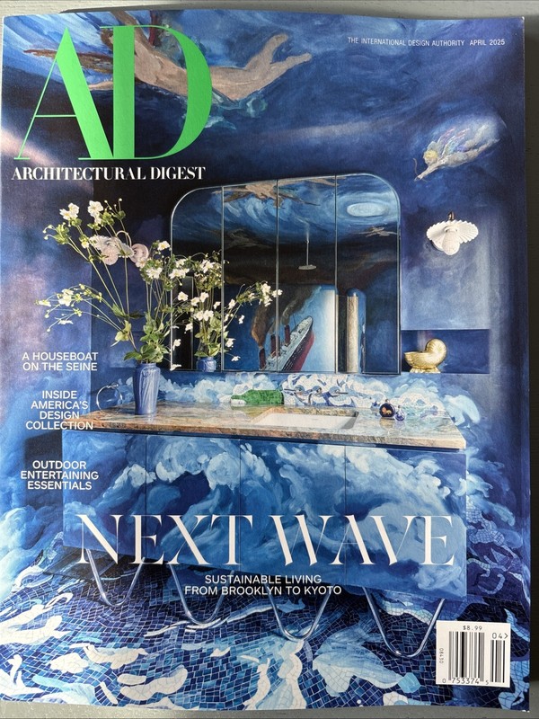 Architectural Digest Magazine April 2025: Next Wave; Seine Houseboat; Outdoors