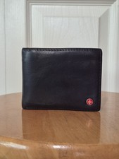 Alpine Swiss black leather bifold wallet