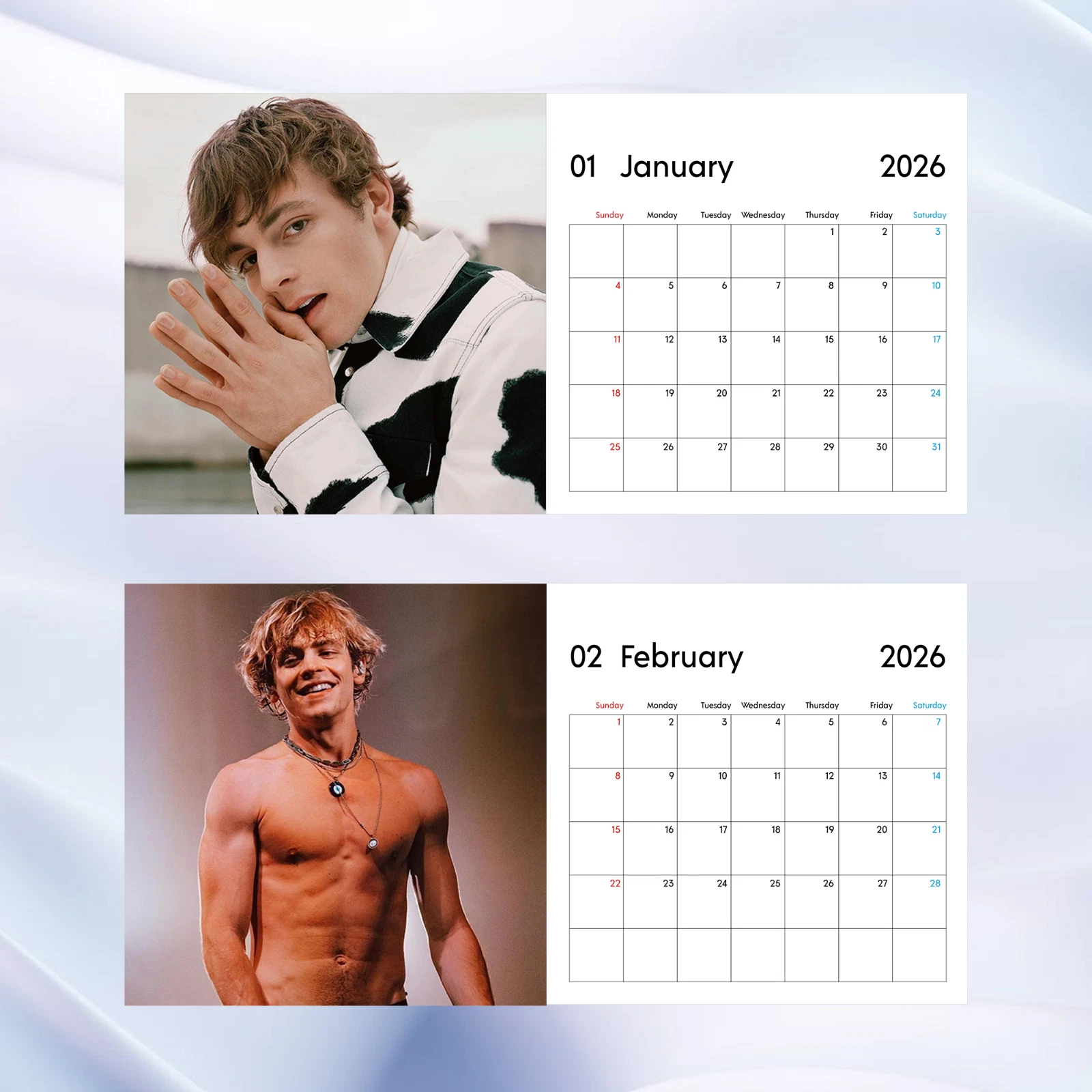 Ross Lynch 2026 Calendar, Music Star Wall Calendar, Teen Idol Gift for Fans