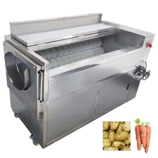 110V 70kg Multi-Function Rolling Peeling Brush Cleaning Machine Carrot Potato3KW
