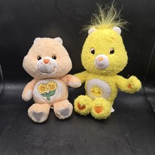 Pair Of Vtg Carebears 2007 Funshine Plush 2002 Carlton Cards Friend Care Bear