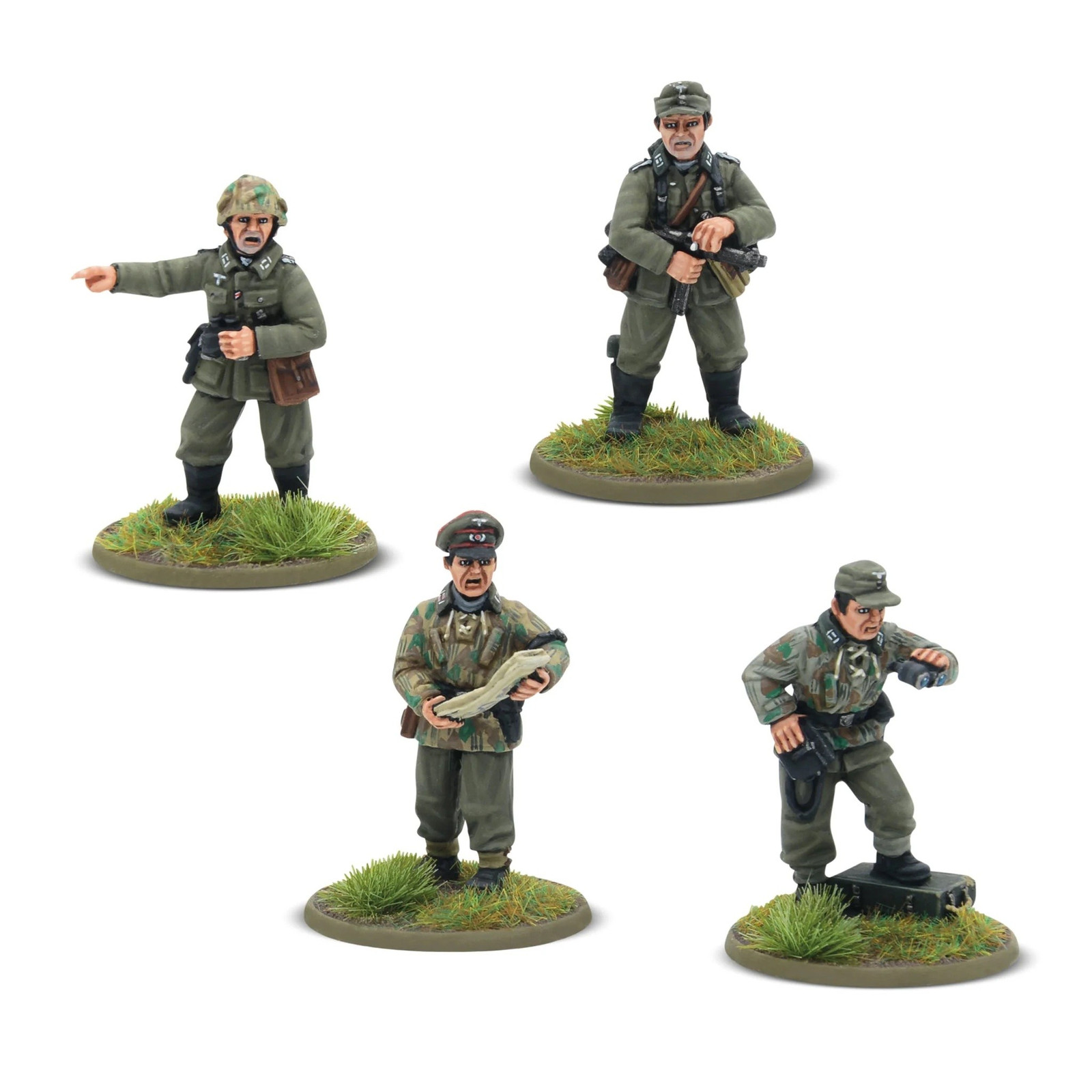 GERMAN HEER PLATOON COMMANDERS miniature BOLT ACTION warlord games IN RESINA età