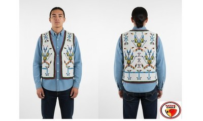 Powwow Regalia Vest Tribal Beadwork Boho Native American Style Leather PRV189