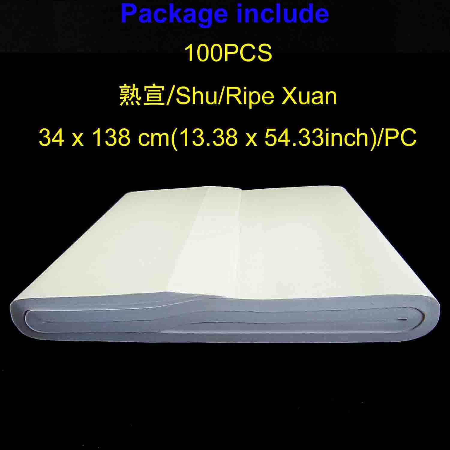 Chinese/Japanese Calligraphy Xuan Paper 100PCS, Sumi/Rice Paper for Writing P...