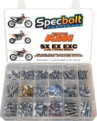 250 Piece KTM Bike Bolt Kit for Maintenance and Repair Fits SX SX-F EXC XC-W 2 4