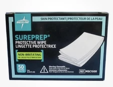 BOX OF 50- MEDLINE SUREPREP NON-IRRITATING SKIN PROTECTIVE WIPES - MSC1500