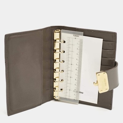 miumiu システム手帳 Miu Miu Grey Brushed Leather Agenda Cover | eBay