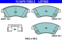 Bremsbelagsatz Scheibenbremse Vorne Ate 130470 72622 FÜR Chevrolet Opel