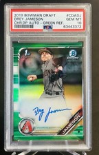 2019 Bowman Chrome 1st Auto Drey Jameson Green Refractor /99 PSA 10 Diamondbacks