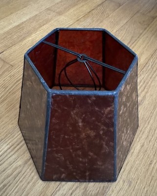 Mica Reddish Amber Lamp Shade Clip-on   ~ 7  x 6  x 4.75  ~ Arts & Crafts Style