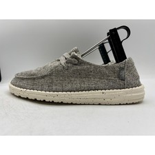Hey Dude Wendy Blend Linen Iron Grey Slip On Loafers Shoes 40155-1HO Womens 8