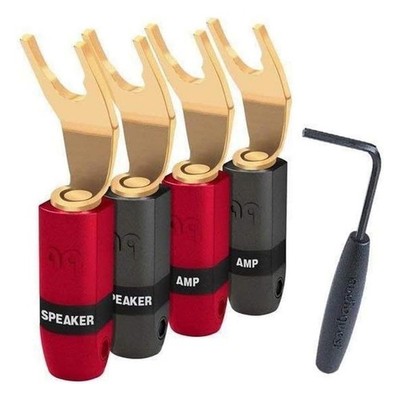 AudioQuest SureGrip 300 Gold Multi-Spade Speaker Connectors - 4-Pack