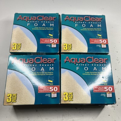 AquaClear 50 Foam Filter Insert (3 pk) Fish Tank Aquarium Filter Media x4