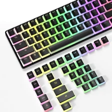 108 Key Double Shot PBT Pudding Keycaps with Translucent Layer Keycap Black 