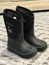 BOGS Black 4-H Clover Classic II Insulated Waterproof Winter Boots Rain Youth 11