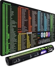 Excel Shortcuts Large Mouse Pad, 31.5 x 31.5L x 15.7W inches, Word PPT