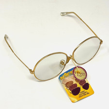 NEW Vintage Gold Sunglasses 60s 70s Oversized Round NWT