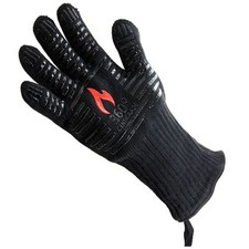 HEAT PROOF RESISTANT GLOVE Black Oven Cooking Pot Holder BBQ Log Fire Pit Gloves