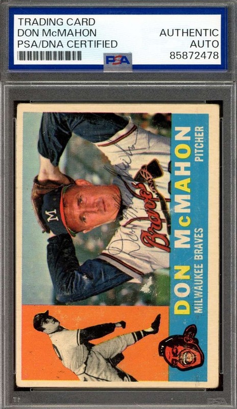 Don McMahon PSA DNA Vintage Signed 1960 Topps Autograph