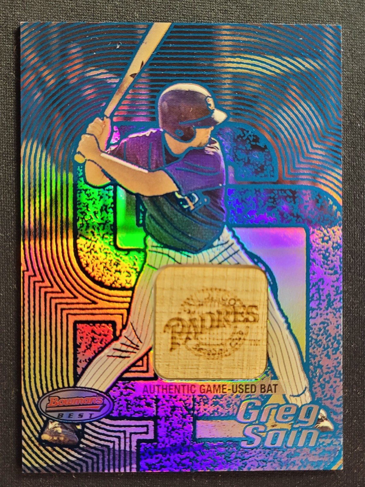 2002 Bowman's Best Blue Game-Used Bat Greg Sain #153
