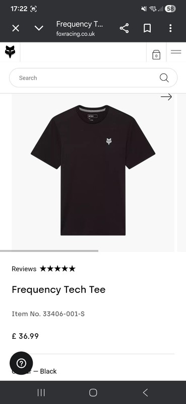 BNWT FOX RACING Frequency Tech Tee T SHIRT Black medium   Rrp £34.99