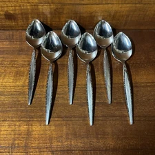 Set Of 6 Place Oval Soup Spoons VENETIA Oneida Community Stainless 6 7/8”