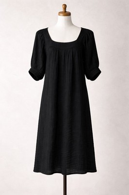 apiece apart black dress Apiece Apart Vanina Cinched Waist Dress Black