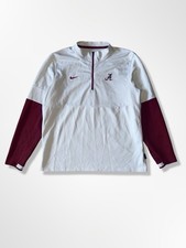 Alabama Crimson Tide Nike Jacket Mens Large On Field 1/4 Zip Pullover White Red