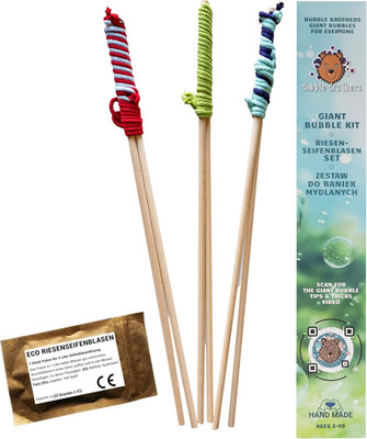 Bubble Brothers Riesenseifenblasen Set 3 Seifenblasenstäbe Und 5L Seifenblasenfl