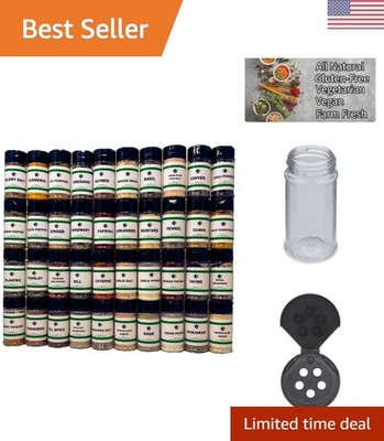 All-Natural 40-Count Spice Collection with BPA Free Shakers - Elevate Your Meals