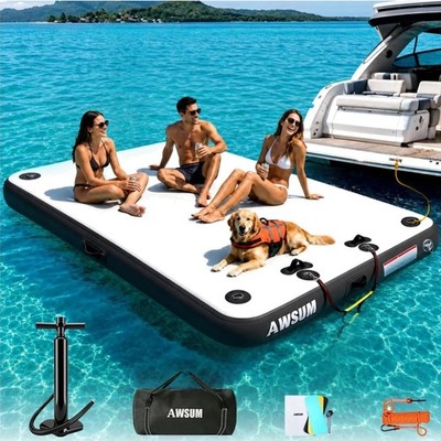 Inflatable Floating Dock Air Dock Platform Island Raft with Non-Slip Surface