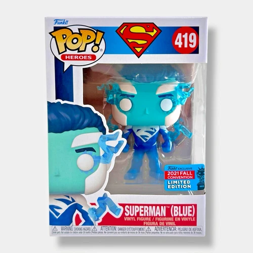 Funko Pop! Superman Blue #419 2021 NYCC Limited Edition New w/ Protector