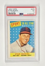 PSA GRADED 5 EX 1958 TOPPS #476 STAN MUSIAL "ALL-STAR" ST. LOUIS CARDINALS HOF