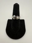 Vintage Style Pearl Cluster Ring Silver Tone Size 8 Minimalist Statement Ring