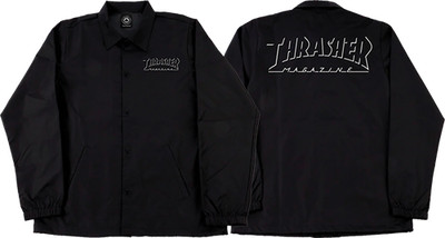 THRASHER SHADOW MAG LOGO COACH JACKET XLARGE BLACK