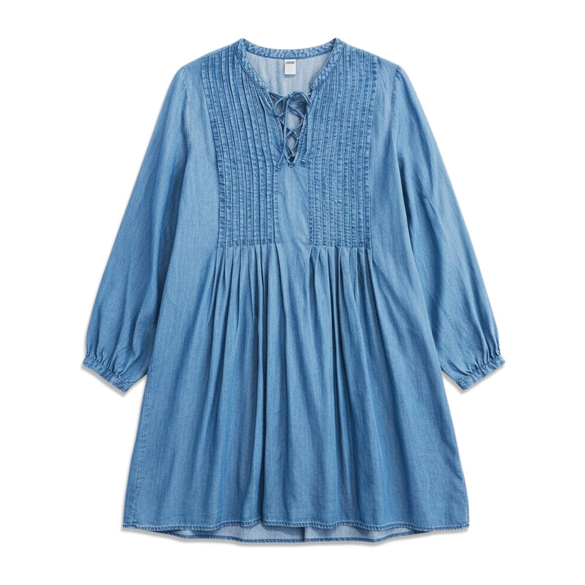 white christmas dresses Plus Size Button Down Denim Dress – 2020AVE main image 0