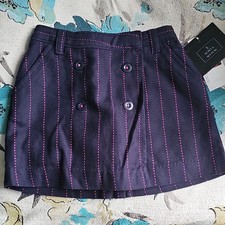 Tommy Hilfiger Girls Navy Pink Striped Short Skirt Size 5 Adjustable Waist 0215