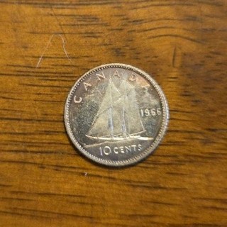 Canada 1966 10 Cent Uncirculated Silver Proof Coin