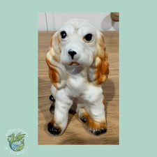Vintage Cocker Spaniel Puppy Dog 3” Sitting Porcelain Ceramic Figurine