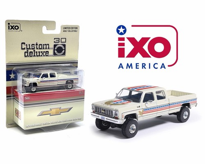 #ad IXO Model 1976 Chevrolet Custom Deluxe K30 Fleetwood Crew Cab White 1 64 $13.99
