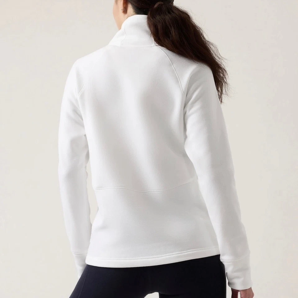 Athleta Polartec Fleece Funnel Neck Pullover 3X White Plus Size Cozy Winter - Image 2 of 4