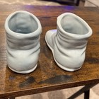 2 Pc. Vintage Baby Shoes-Light Blue, Planter, Nursery Decor, Q Tip Holder — photo 4
