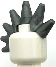 Lego New Flat Silver Minifigure Hair Mohawk Conical Spikes Flexible Rubber Part