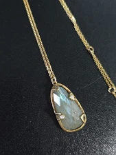 16k Gold Labradorite Pendant Necklace Austrian crystals Sara Blaine ZEN