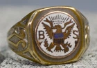 Vintage Antique 1920s / 1930s Brass Silver plate Boy Scouts Ring Size 6.5