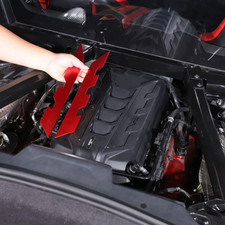 Red Aluminum Car Engine Cover Side Trim Accessories For Corvette C8 2020-26 Us