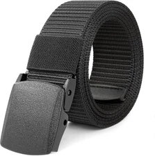 Work Belts for Men,Belts for Men,Adjustable Nylon Canvas Fabric Golf Belt,No Met